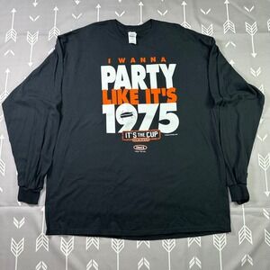 Gildan I Wanna Party Like It's 1975 Long Sleeve Graphic T-Shirt Hockey Men's 2XL